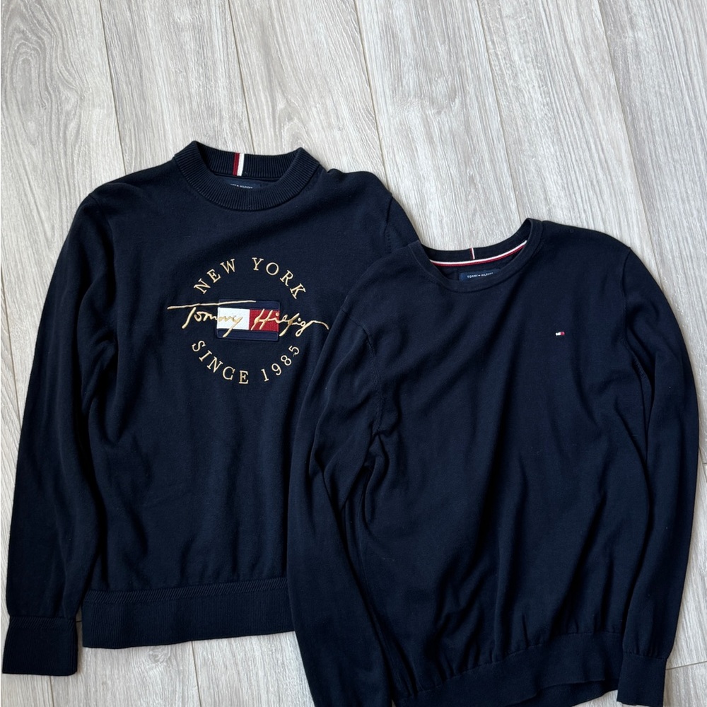 Men’s Tommy Hilfiger Long Sleeve Bundle | 2 Sweaters | Medium | Dark Blue |